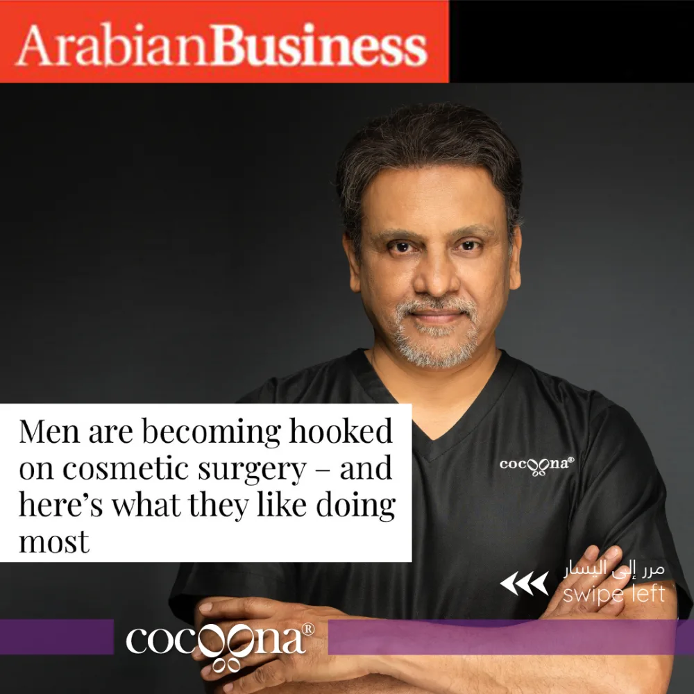 Arabian Business article on men and cosmetic surgery featuring Dr. Sanjay Parashar